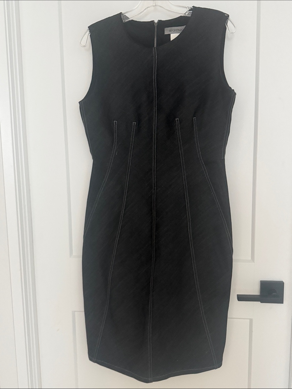 Sportmax Grey Sleeveless Midi Denim dress